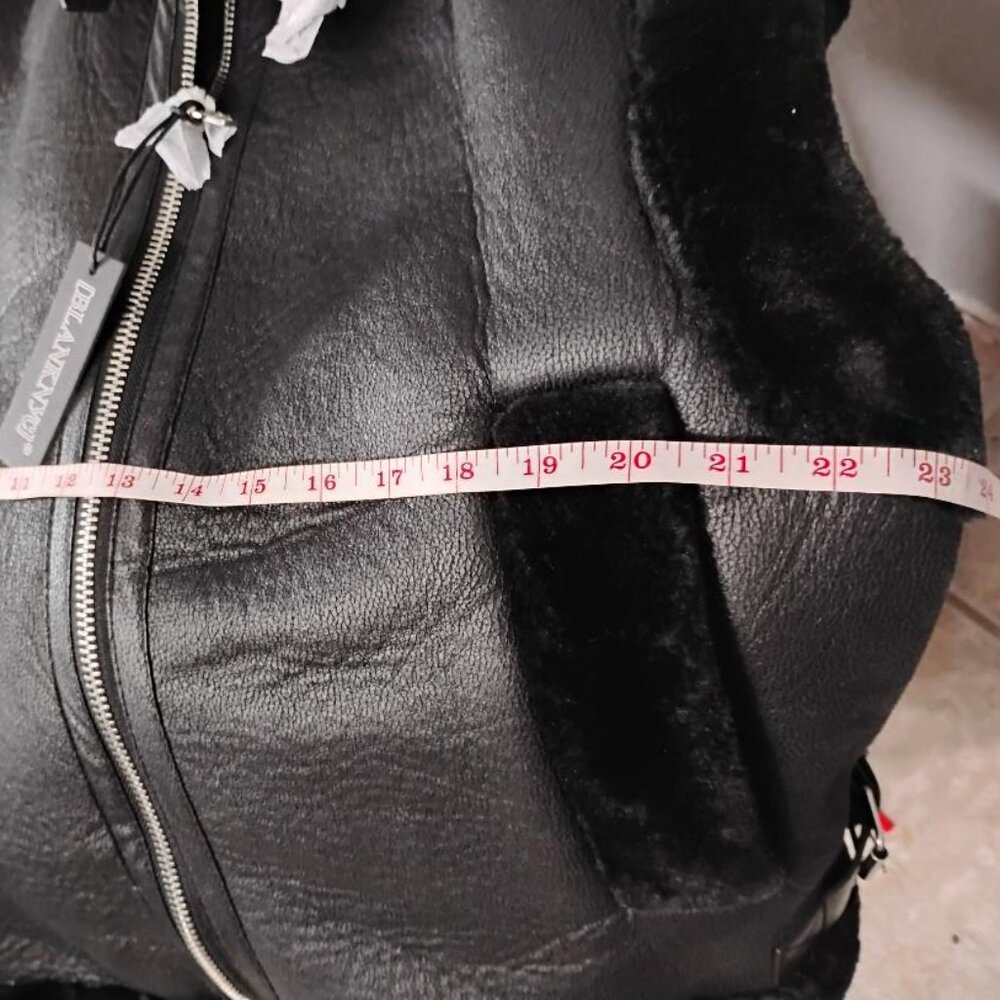 BLANKNYC Sherpa Moto Vest Faux Leather & Sherpa Trimmed Vest Size M NWT - Picture 13 of 14